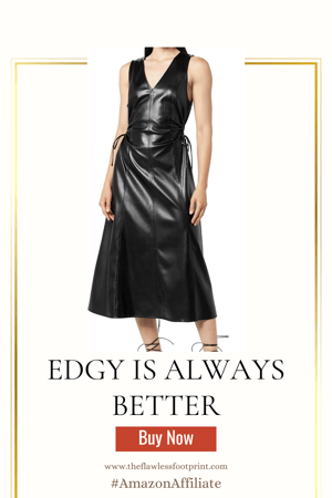 Edgy Black Midi Dress